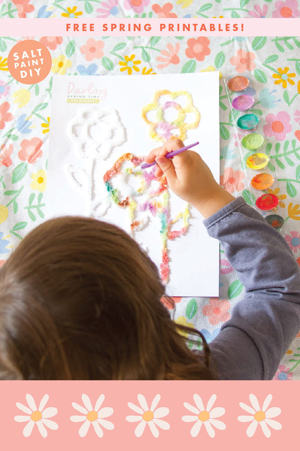 Free Download! Flower Salt Painting Kid's Activity