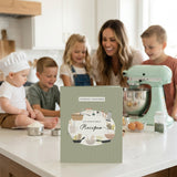 Cooking Together family recipe book sage green - family cooking in kitchen