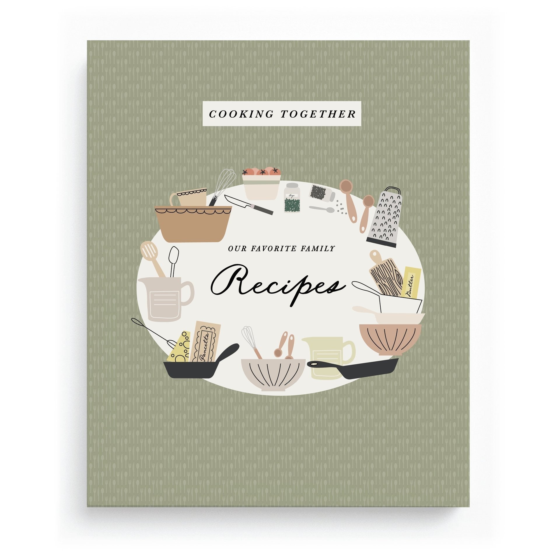 Cooking Together recipe memory book — Sage Green cover