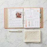 Cooking Together recipe book - filled in Apple Streusel Cake recipe spread