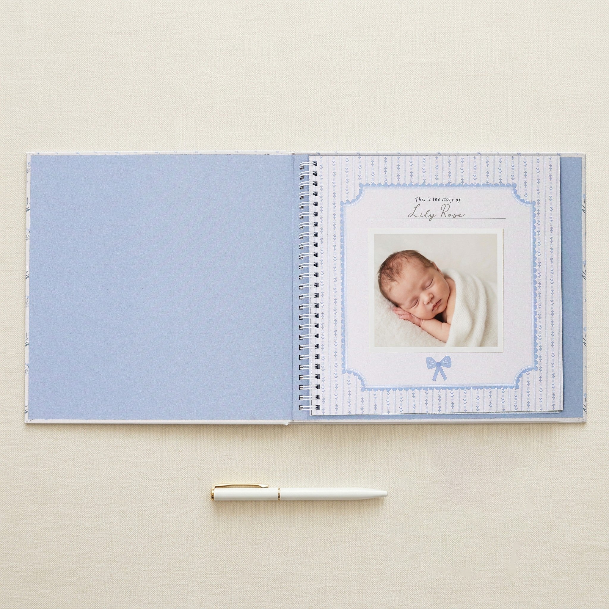 Little Goose Baby Memory Book — intro page filled in with Lily Rose