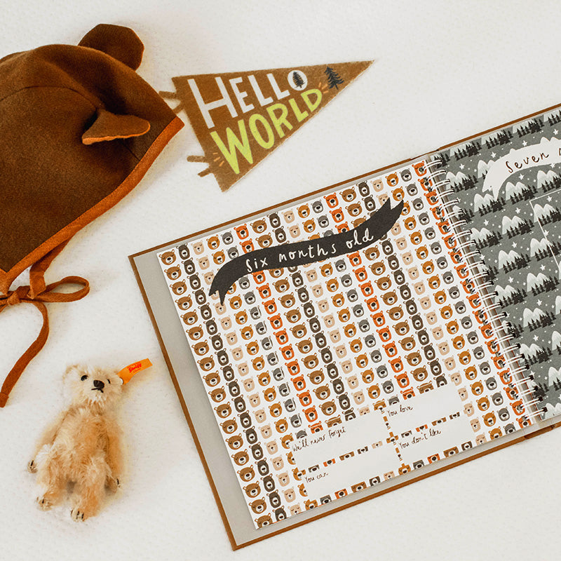 Little Camper Memory Book and Milestone Pennant Set