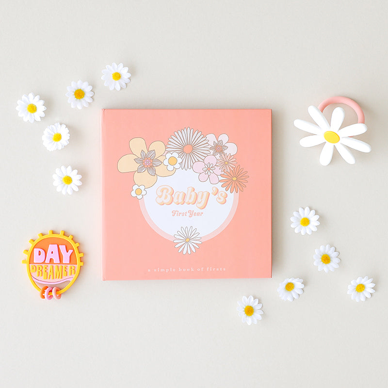 Flower Child Memory Book and Teether Set
