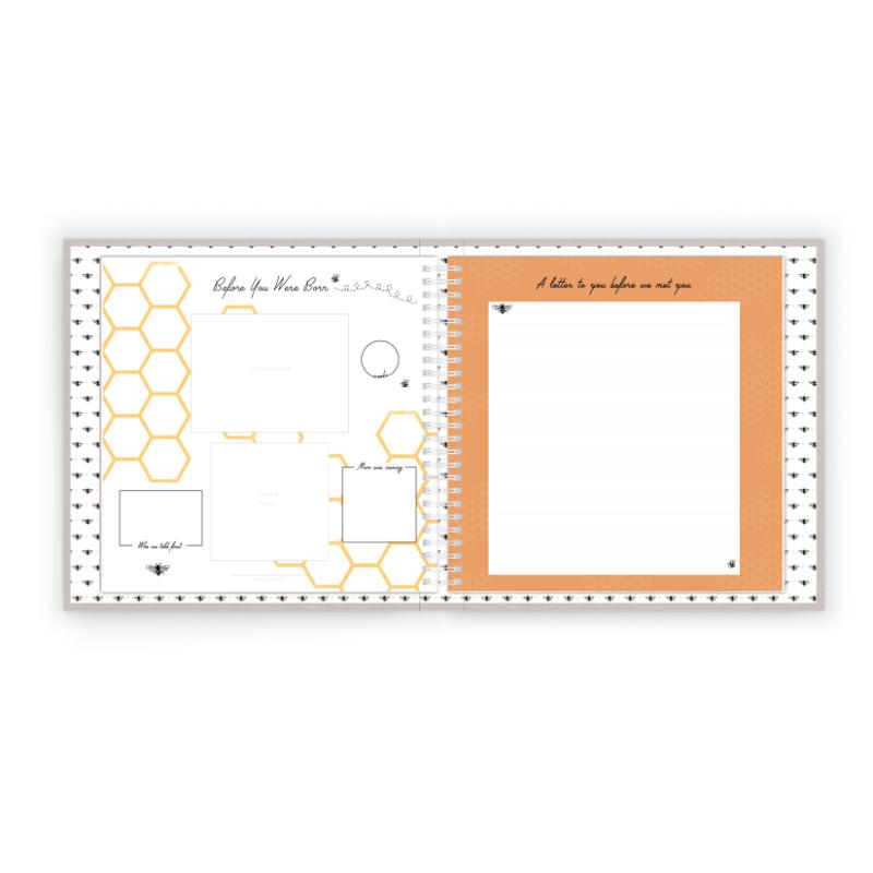 Honey Bee Luxury Memory Baby Book View Inside