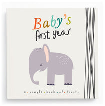 Little Animal Lover Baby Memory Book with illustrated elephant cover — gender-neutral heirloom baby keepsake