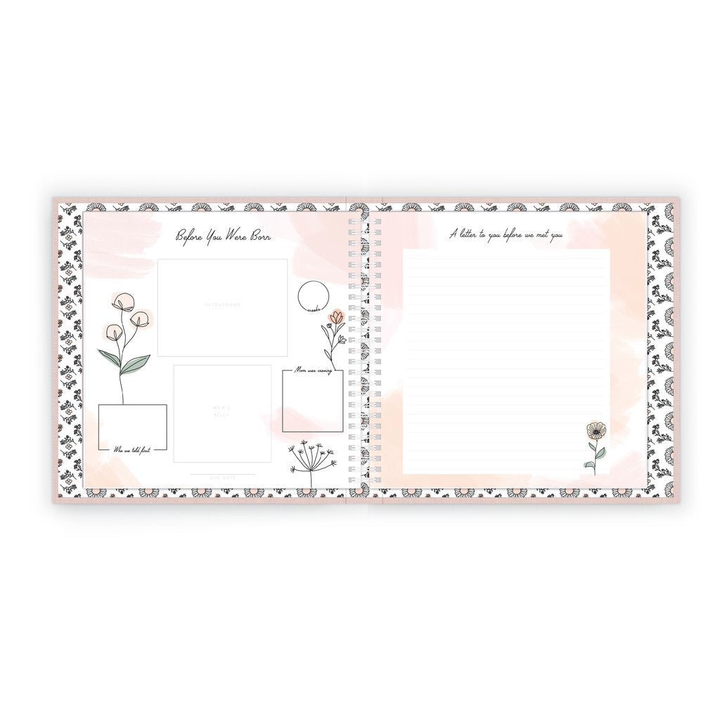 Wildflower Meadow Luxury Memory Baby Book View Inside